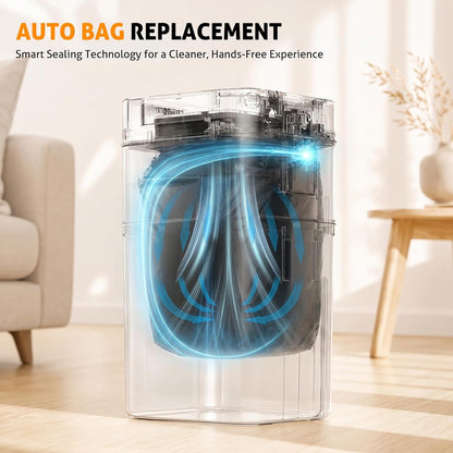 Automatic Trash Can, 8 Gallon Motion Sensor Smart Self Sealing Trash Can, Touchless Garbage Can with Lid for Bathroom Kitchen Office Restroom with 6 Refill Bag Rings