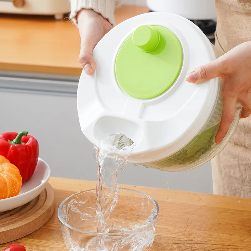 Large Salad Spinner Multiuse Manual Lettuce Dryer Pump Spinner for Kitchen Tools for Washing Cleaning & Drying Greens Vegetables